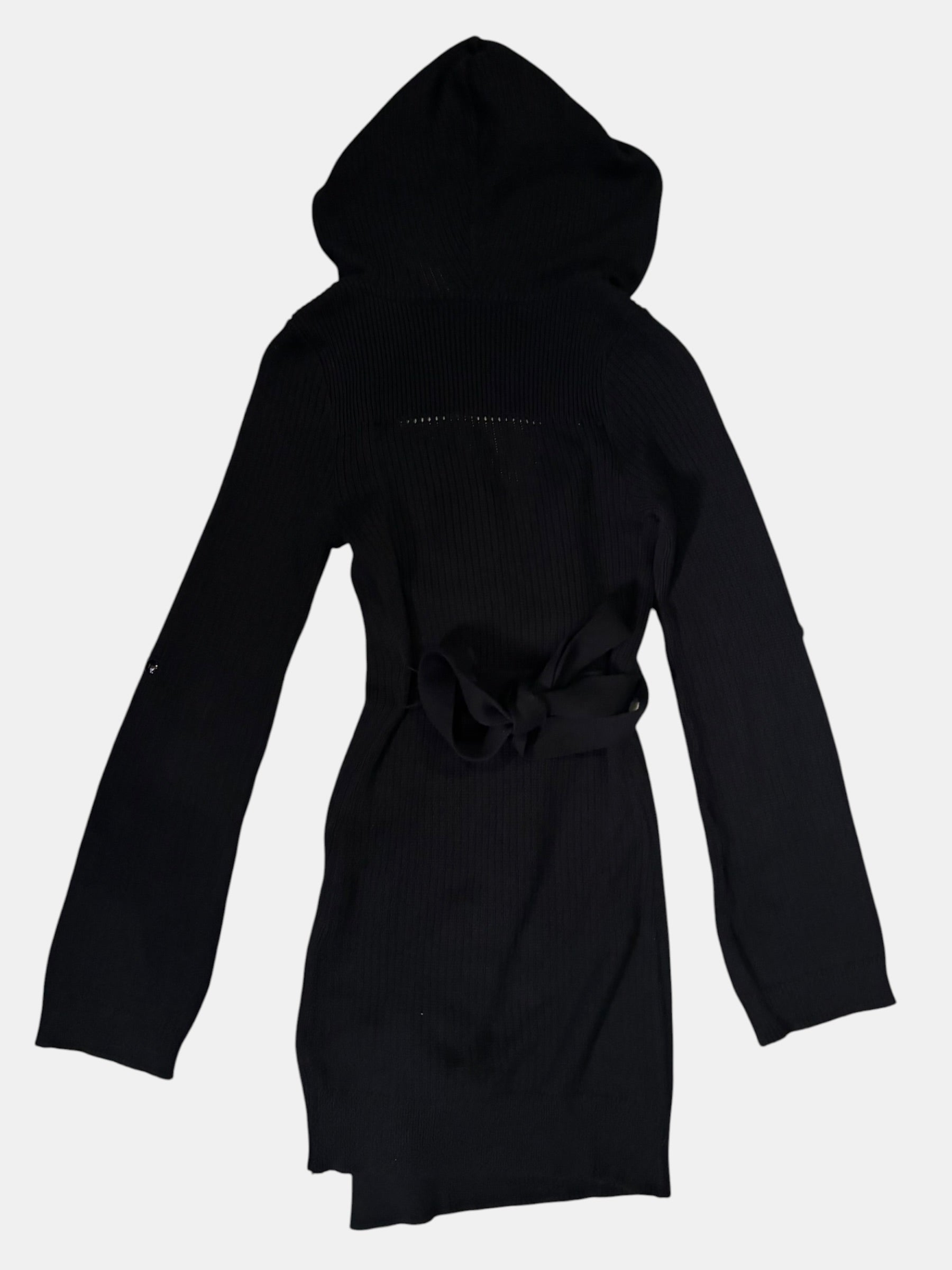 Tornado Mart Asymmetric Hooded Wrap Long Cardigan
