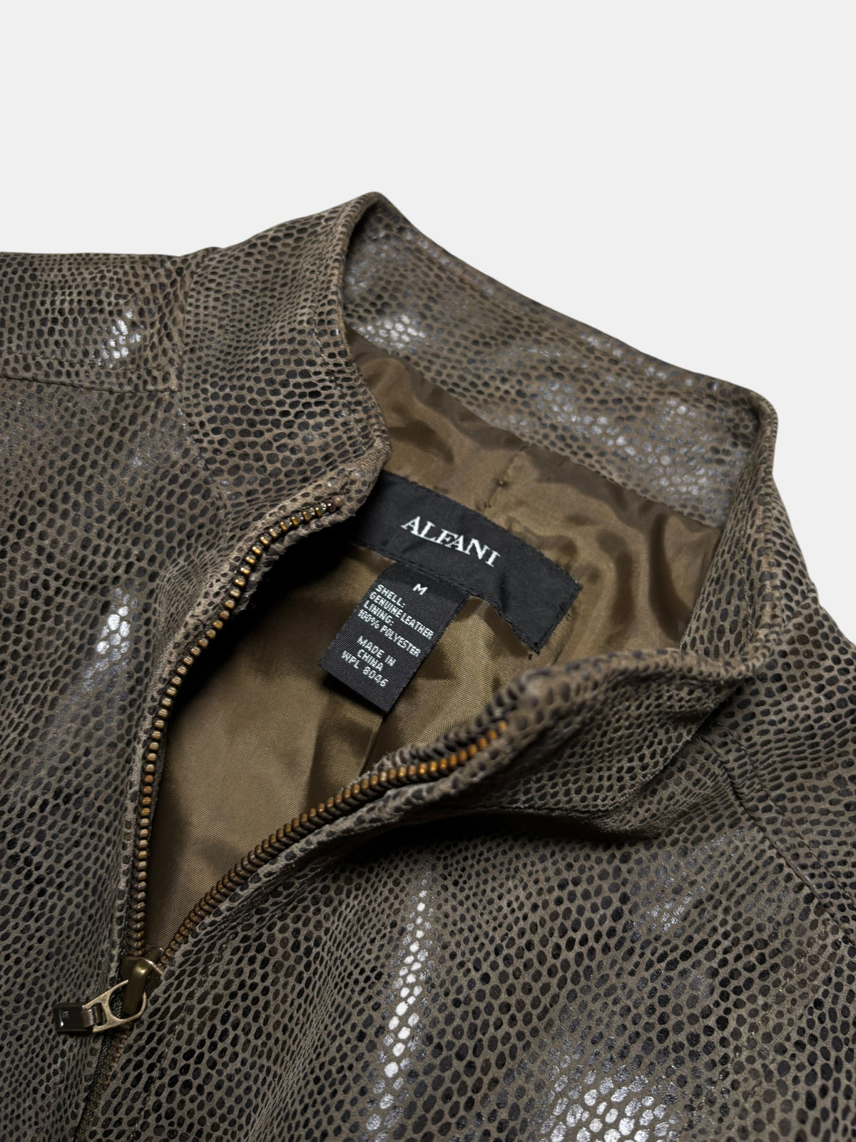 Reptile-Embossed Leather Jacket