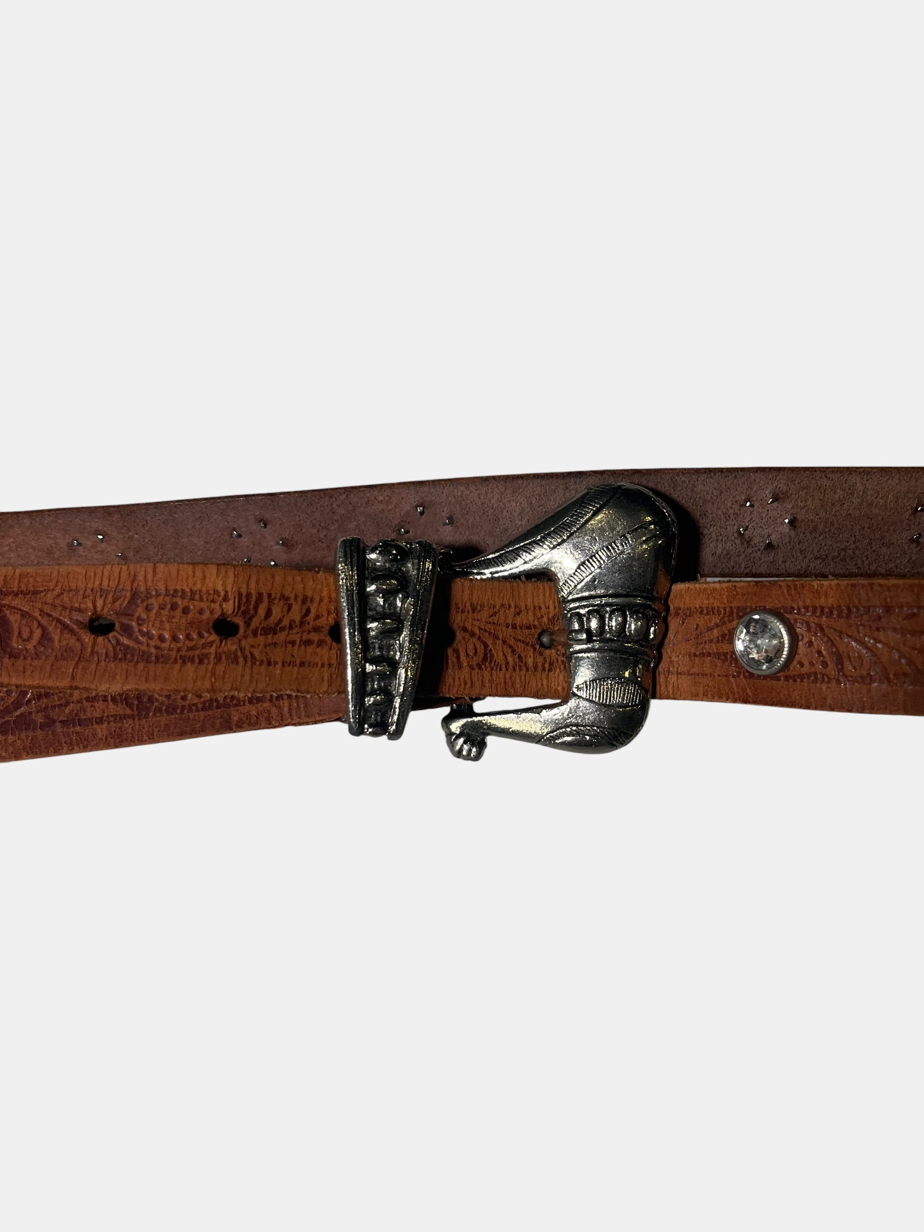 Western Tooled Leather Belt