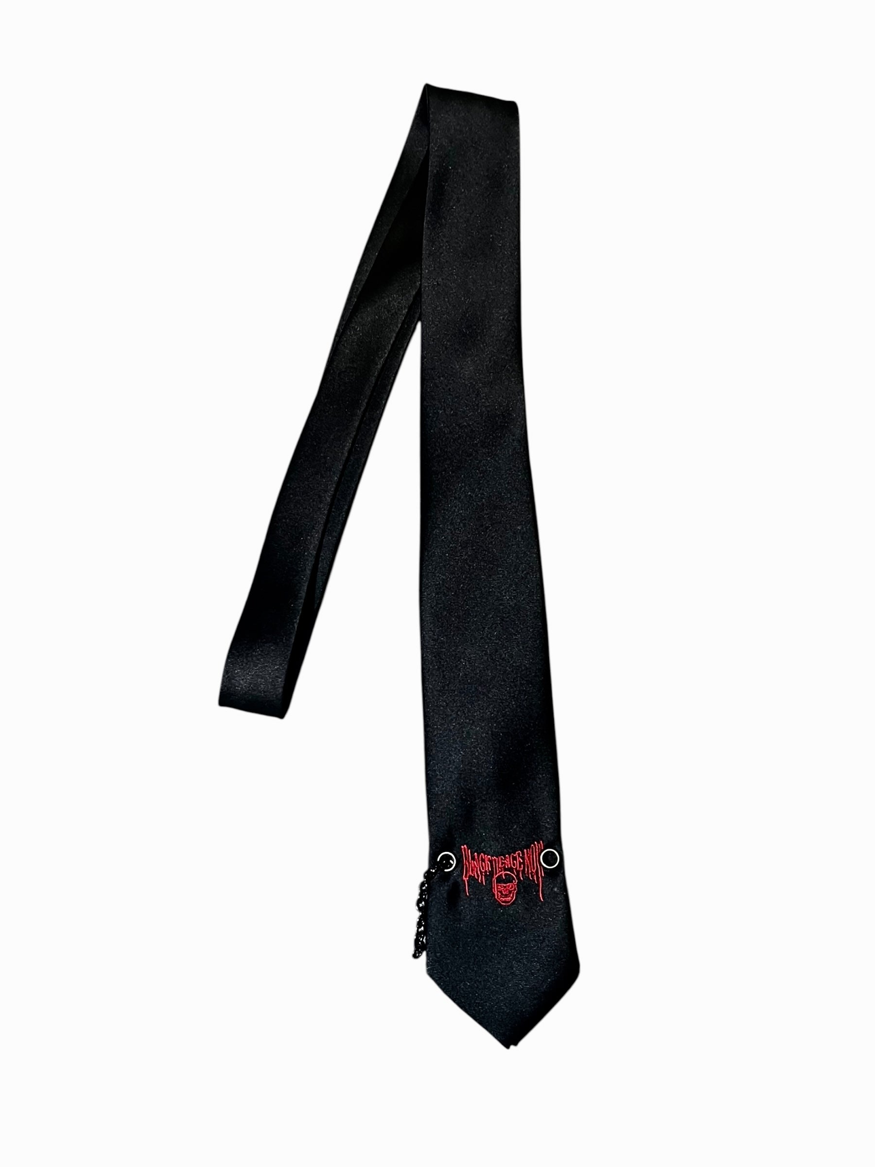 BLACK PEACE NOW Skull Chain Tie