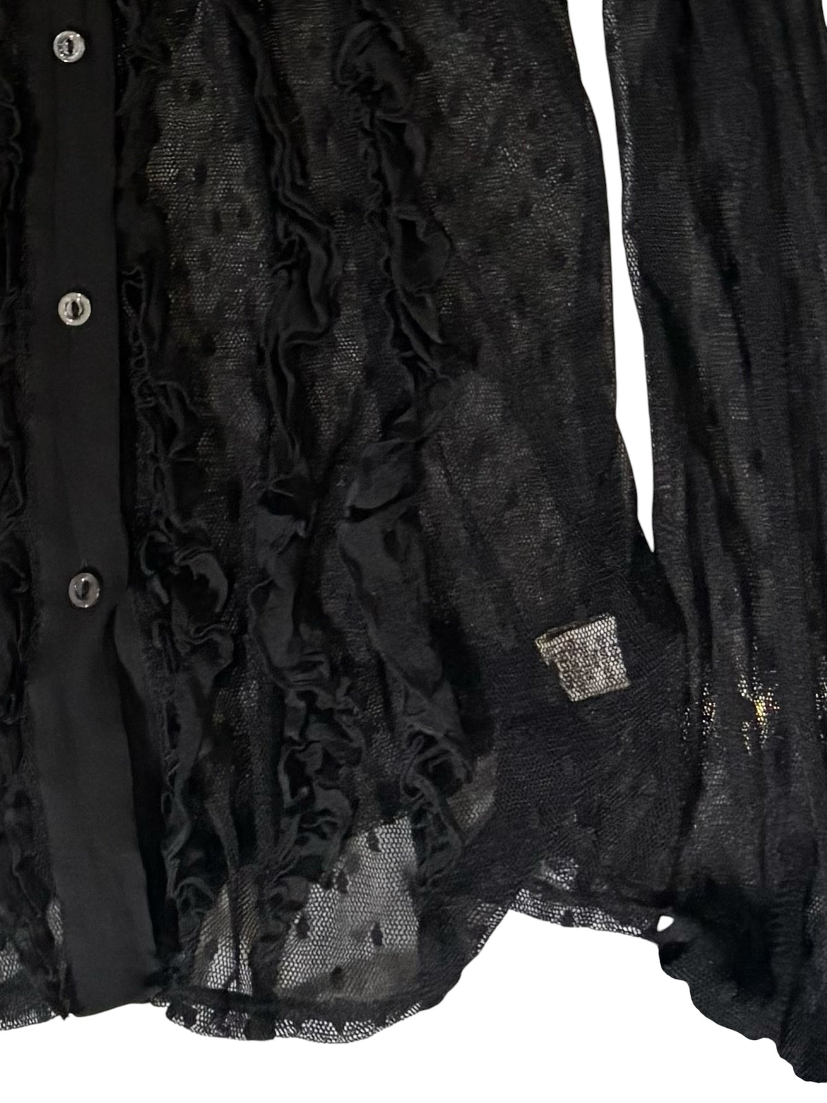 Gothic Polka Dot Ruffle Blouse