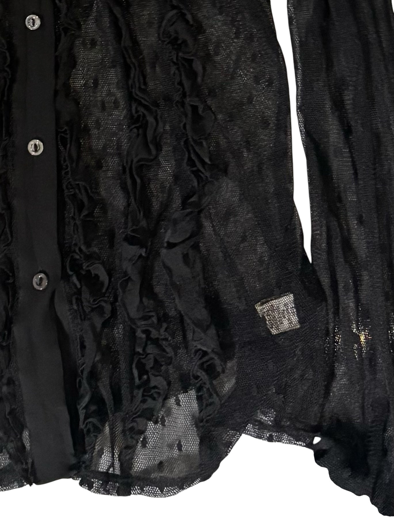 Gothic Polka Dot Ruffle Blouse