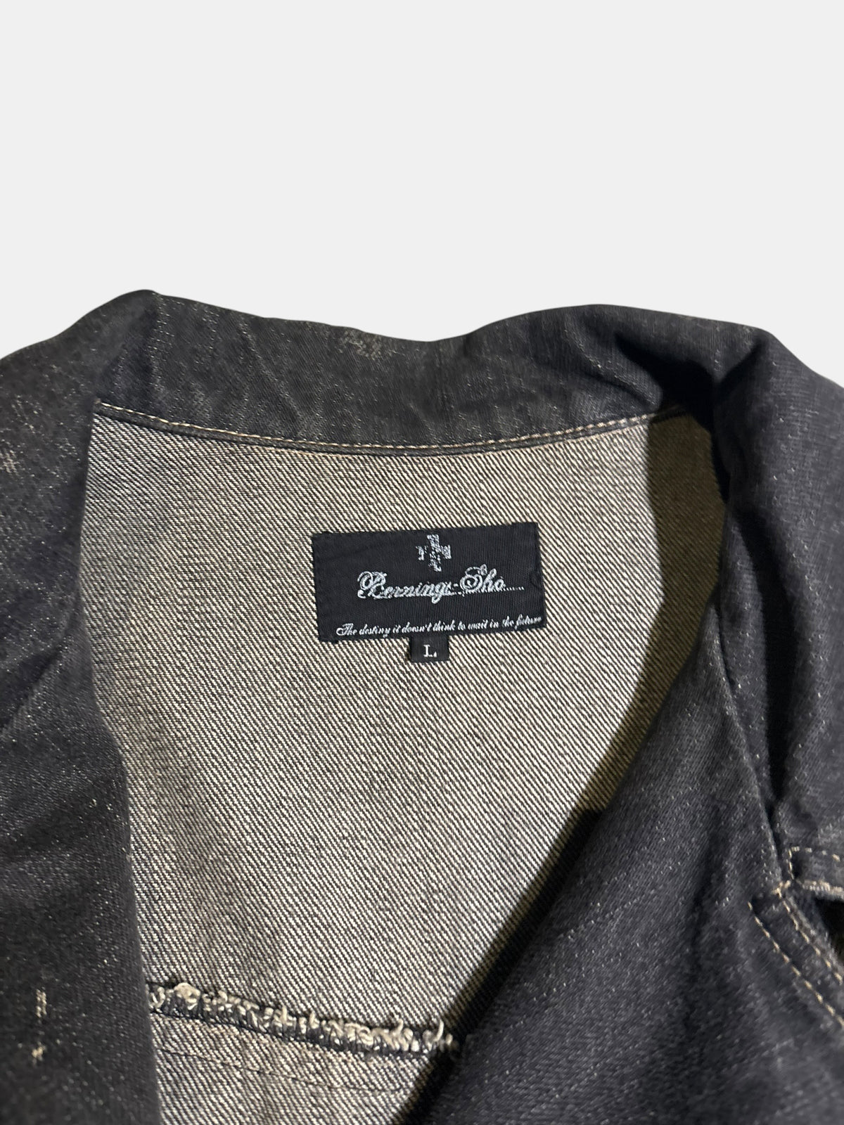 Skull Print Denim Rider Jacket