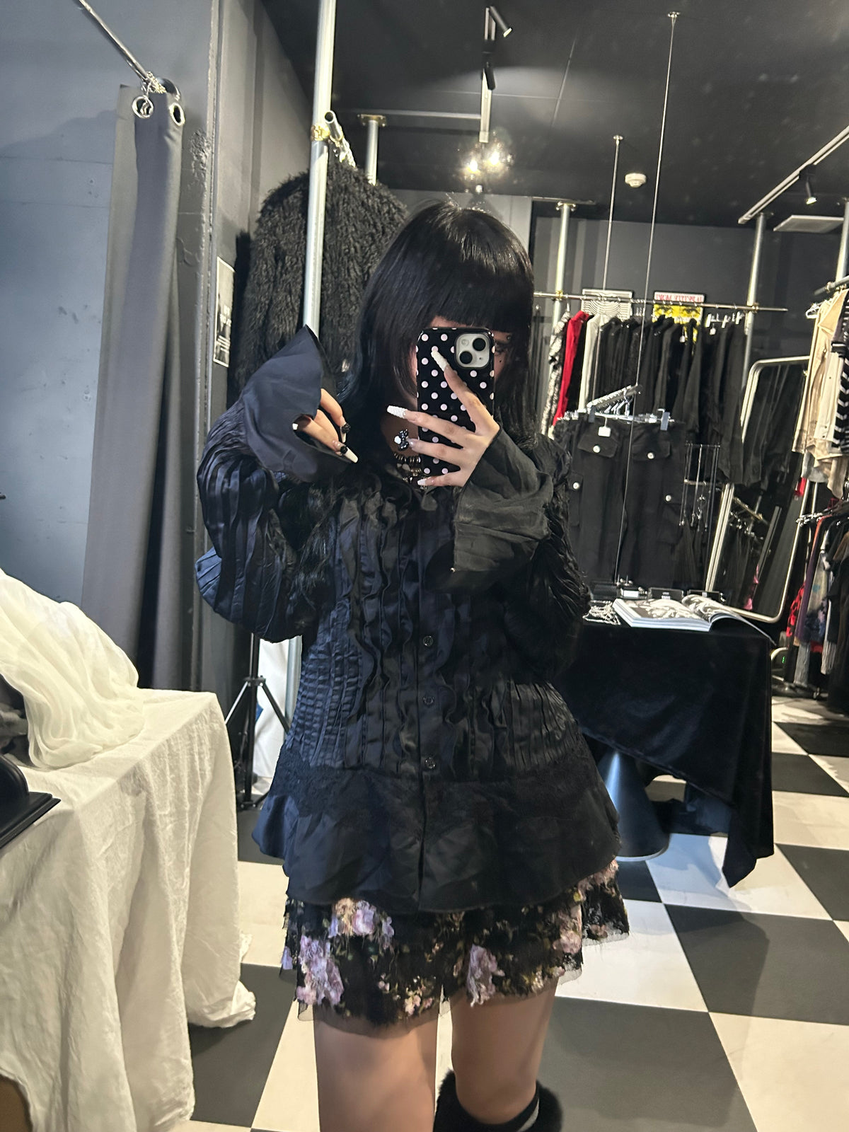 Crinkle Ruffle Blouse