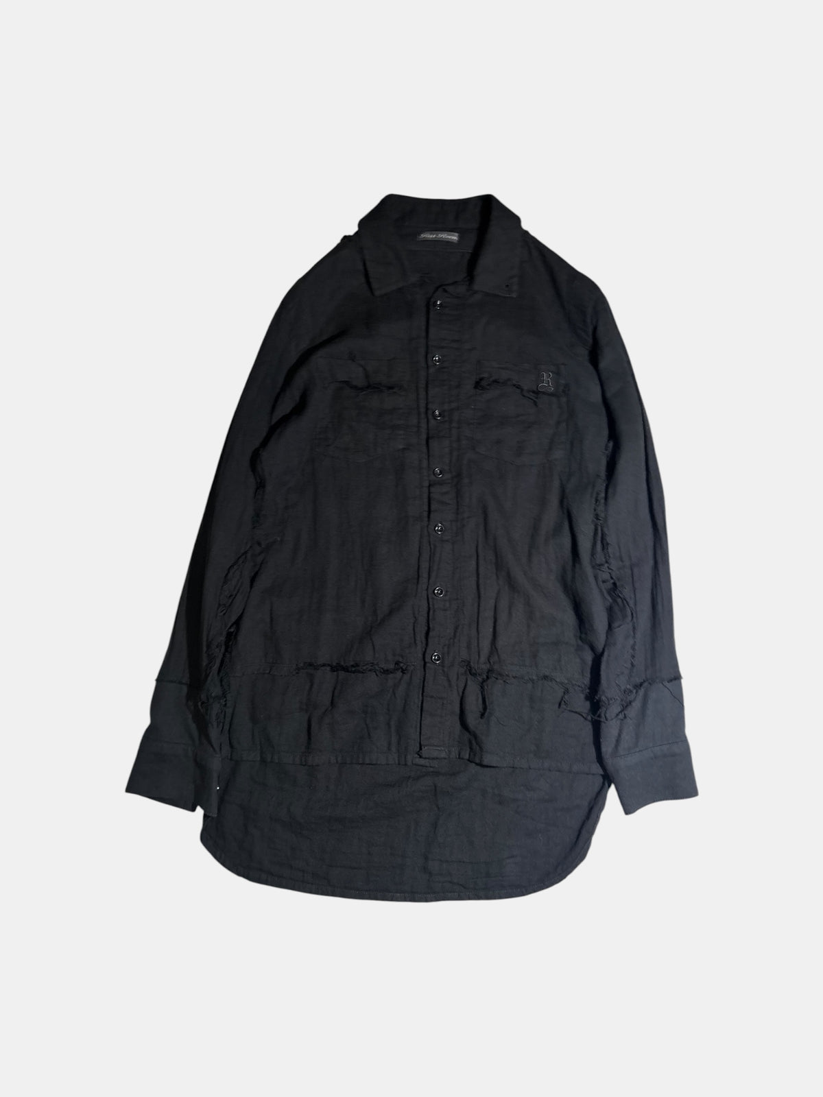 Raw-Edge Long Shirt