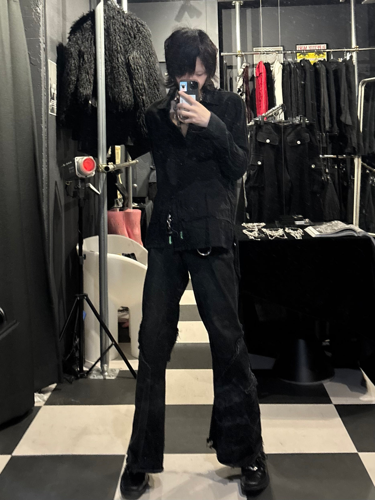 Raw-Edge Long Shirt