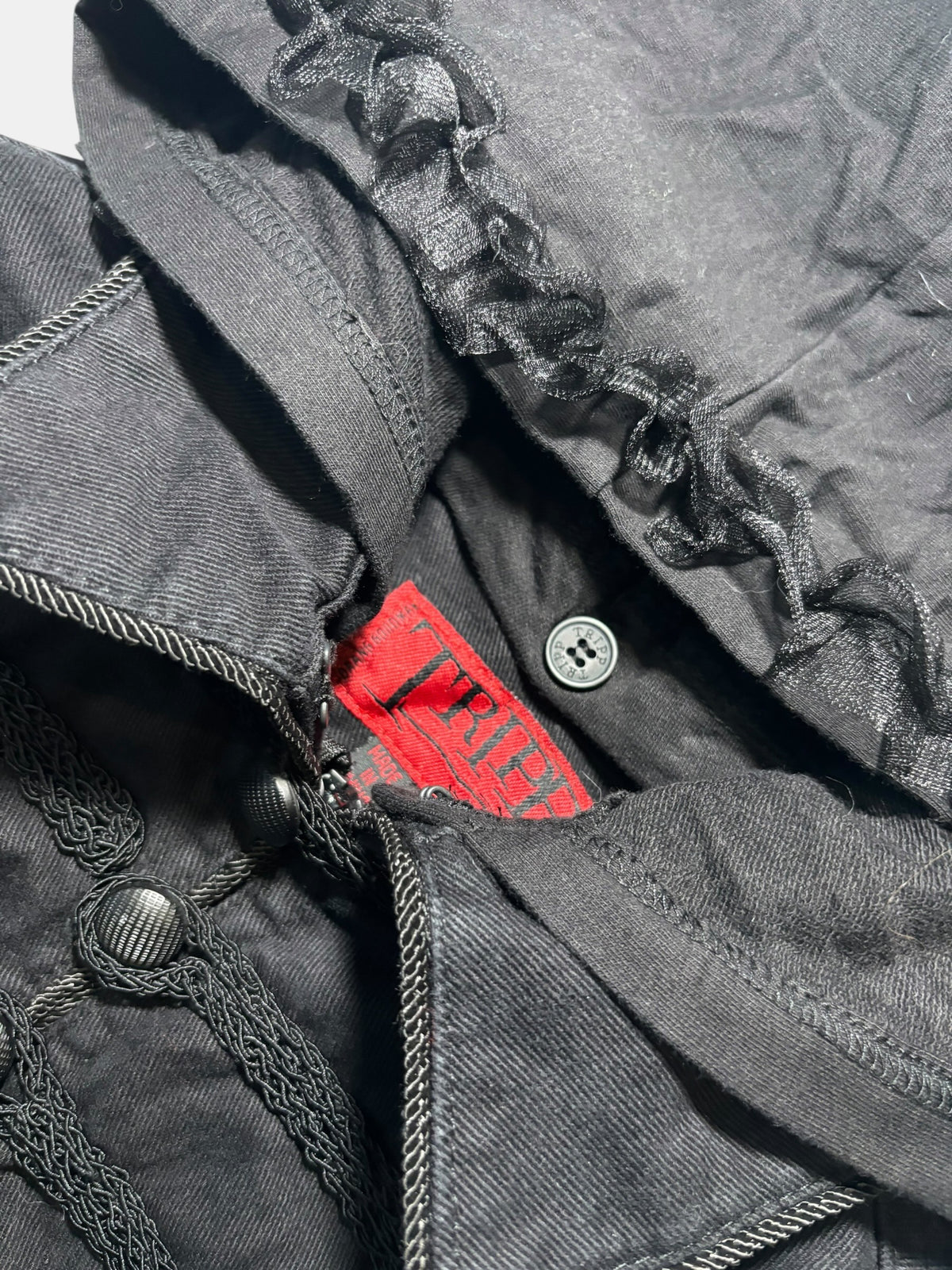 Ruffle-Trim Hooded Jacket