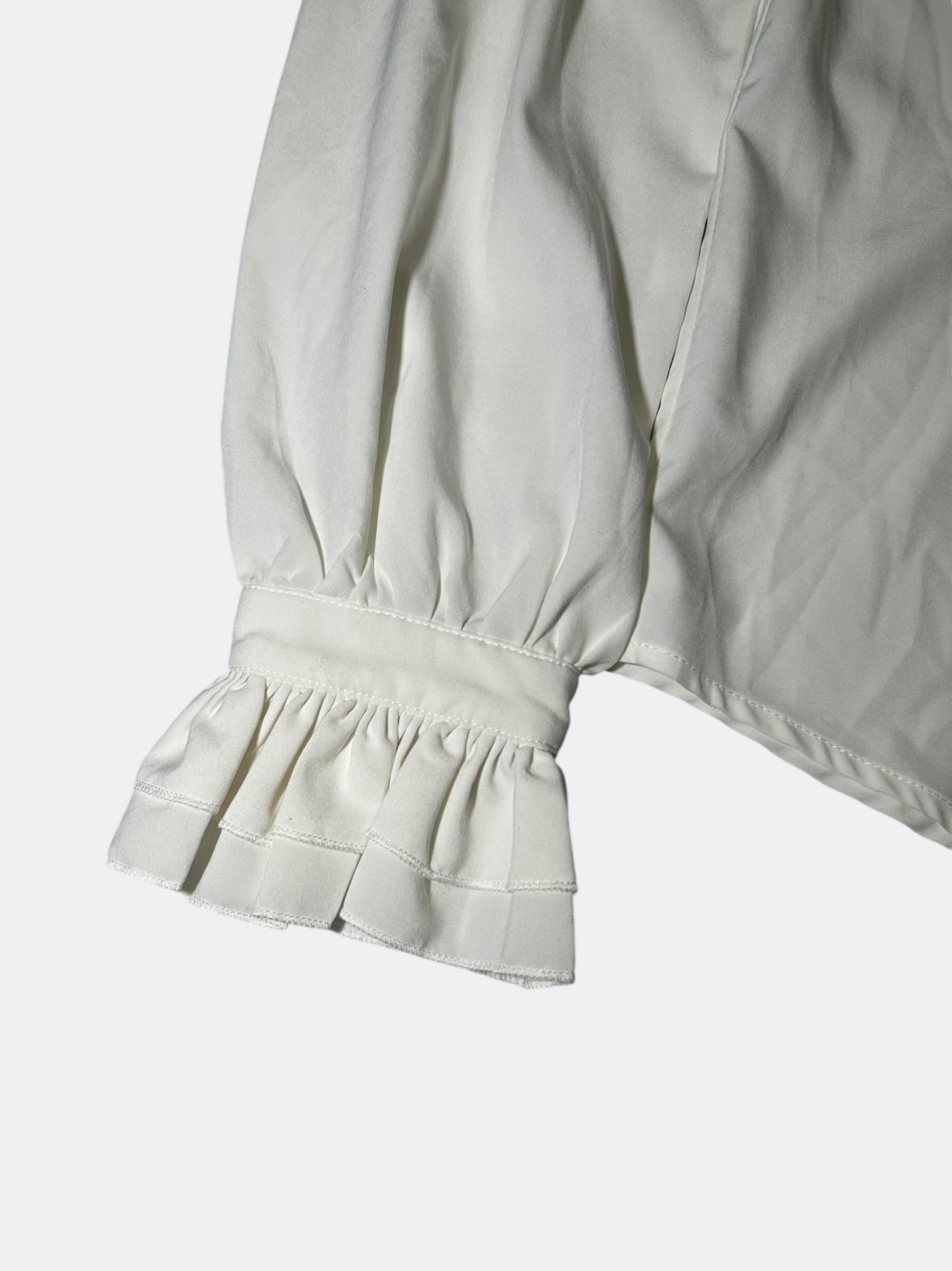 Ruffle Stand Collar Shirt