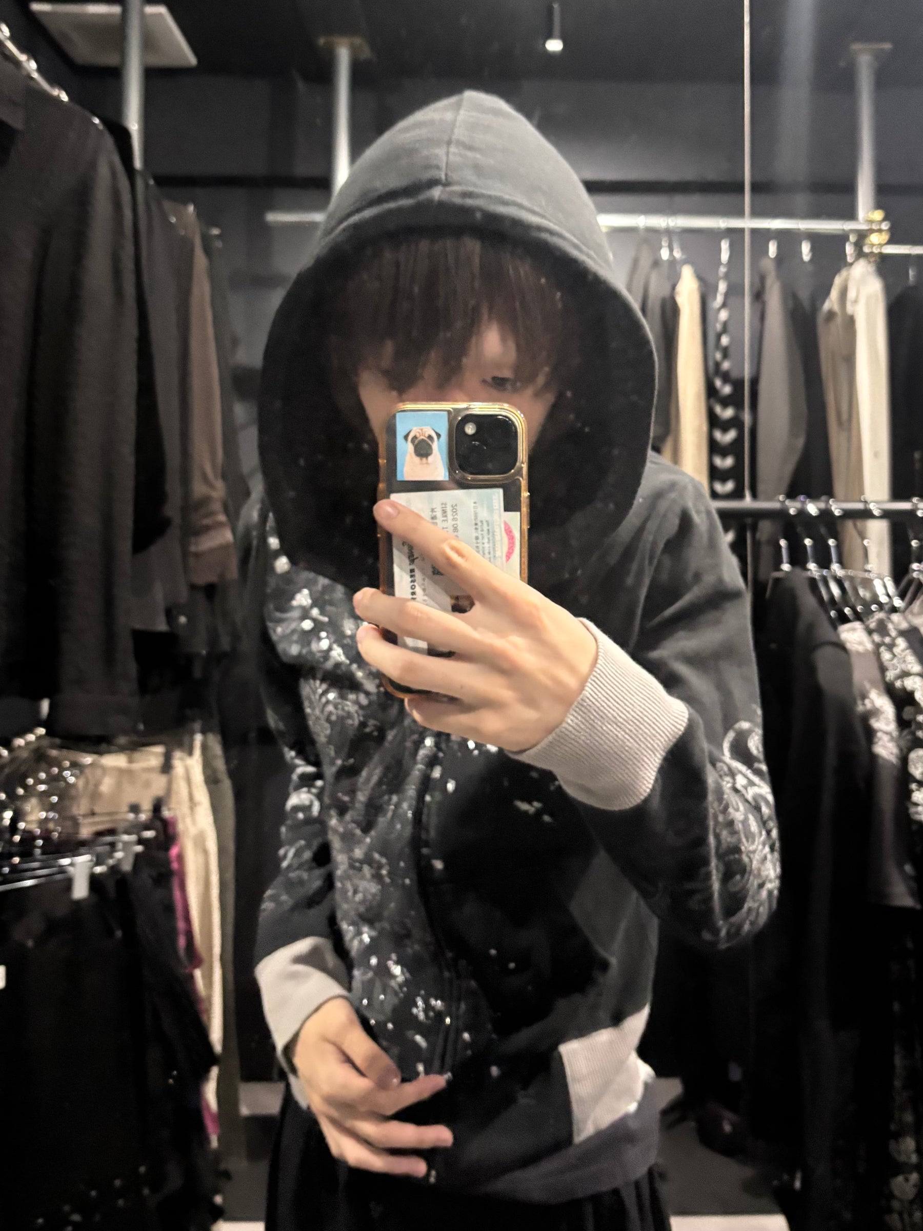 Embellished Graphic Zip Hoodie