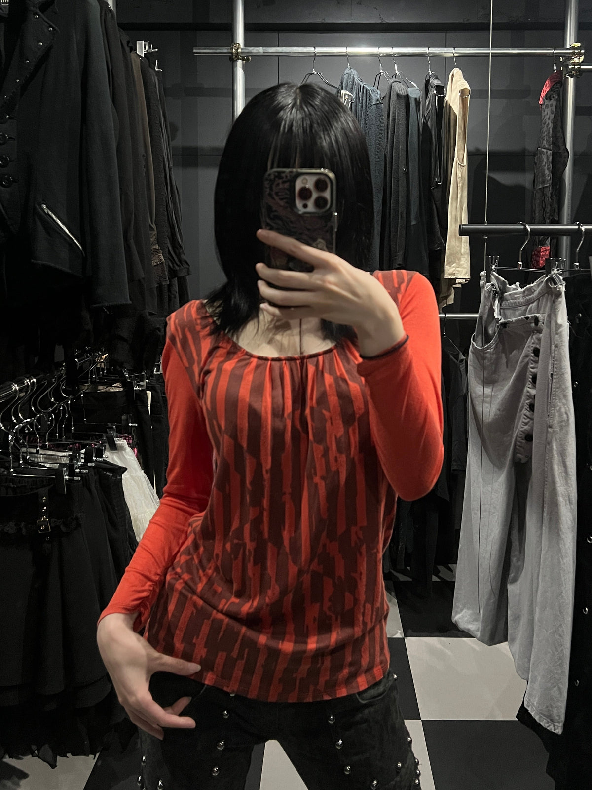 5351 POUR LES FEMMES Print Long-Sleeve Top