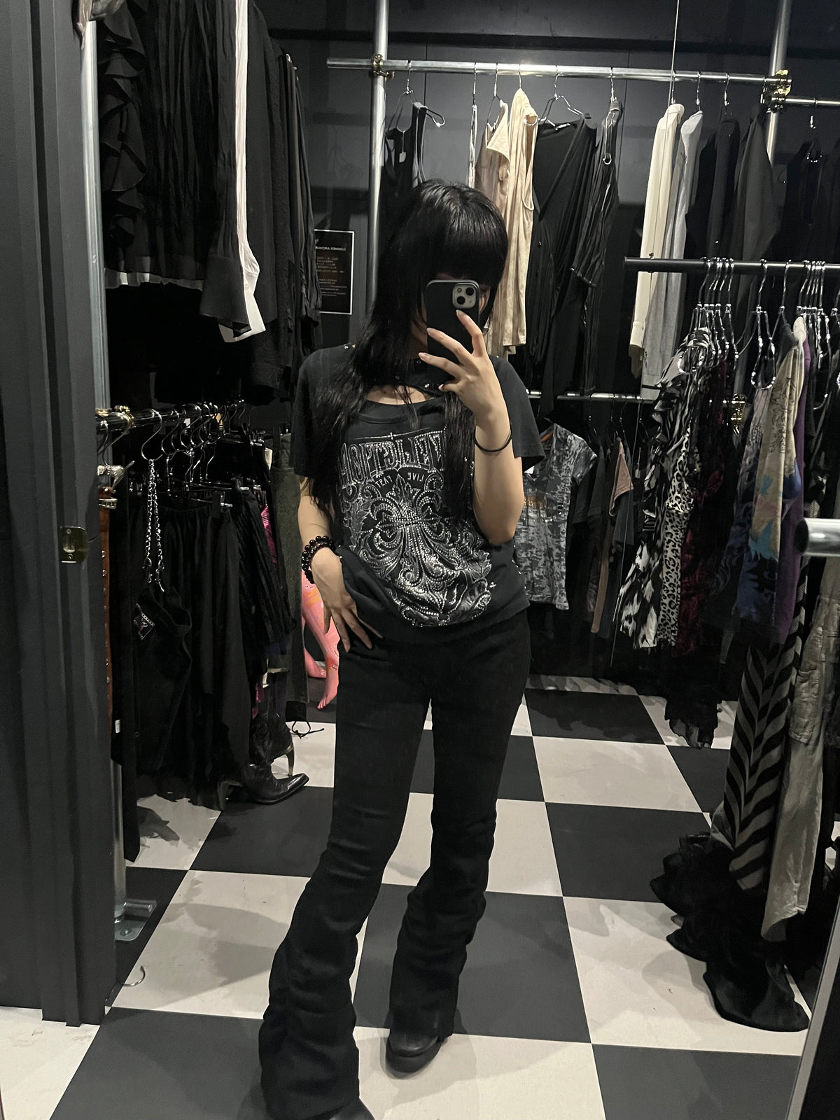 Affliction Studded Cutout Graphic T-Shirt