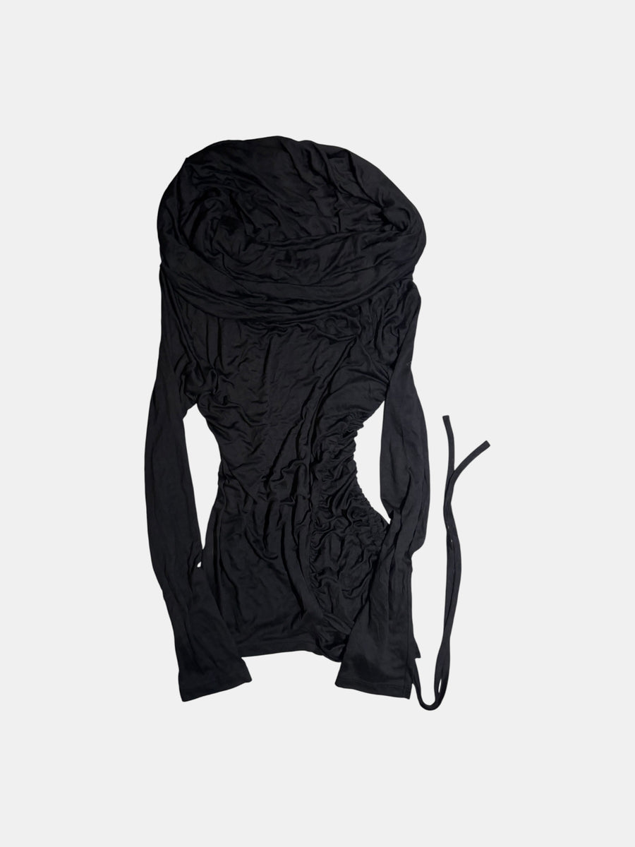 Cowl-Neck Draped Top