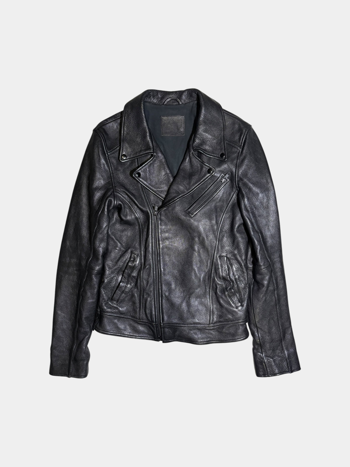 Pebbled Leather Rider Jacket