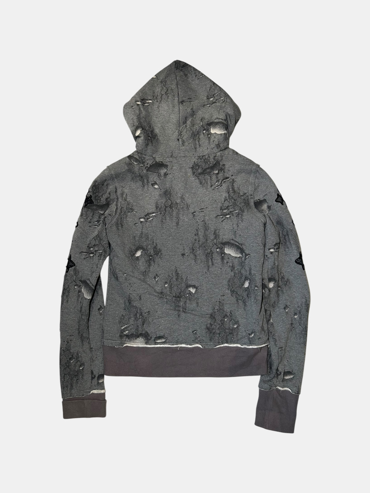 Cross-Applique Zip Hoodie