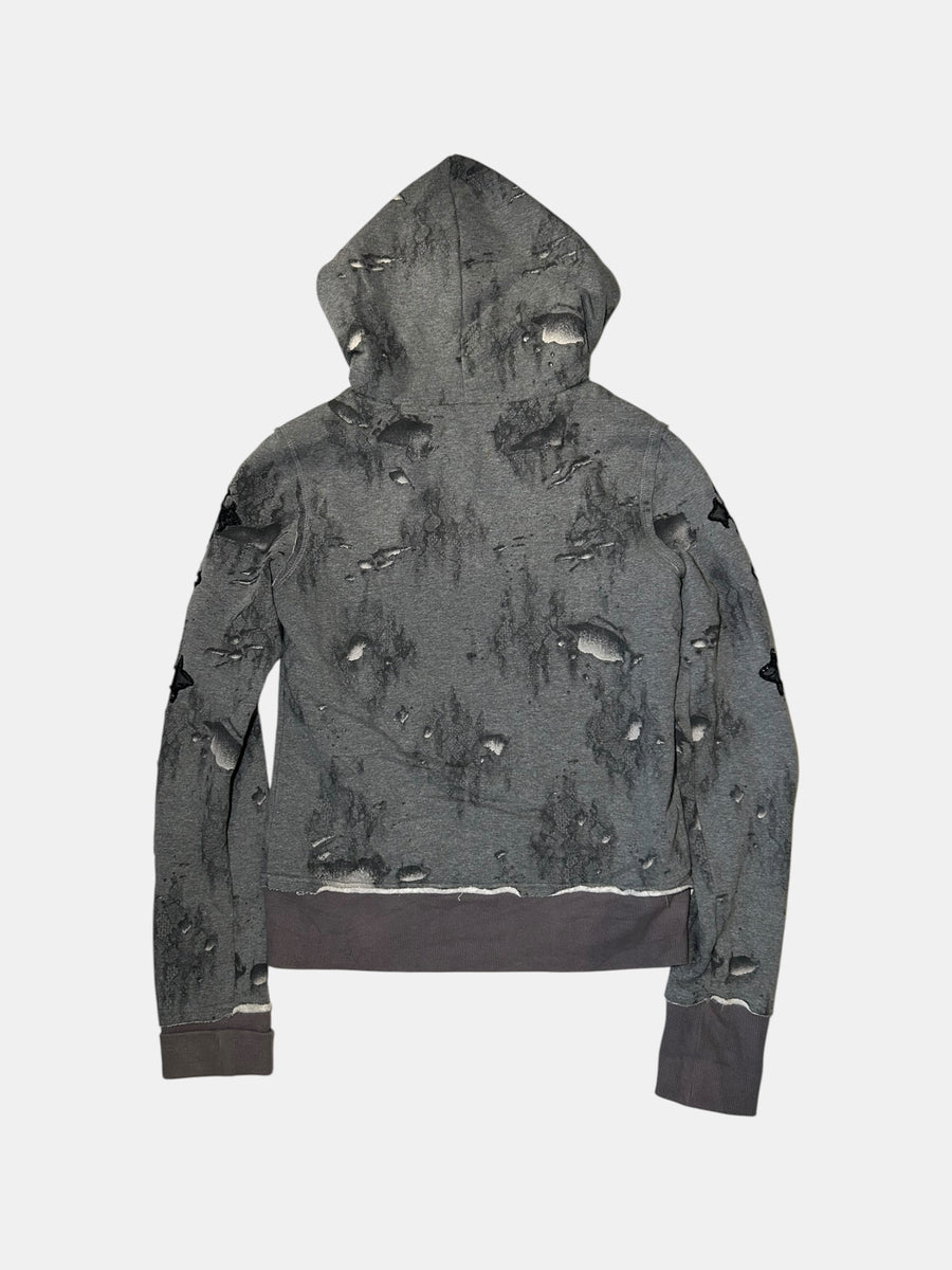 Cross-Applique Zip Hoodie
