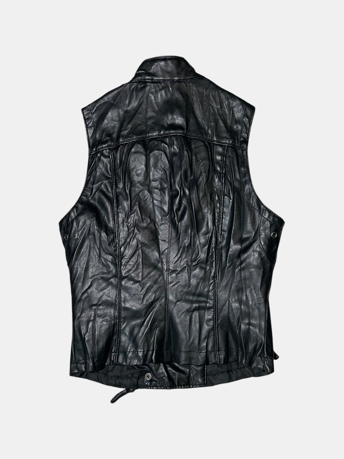 Asymmetric-Zip Biker Vest
