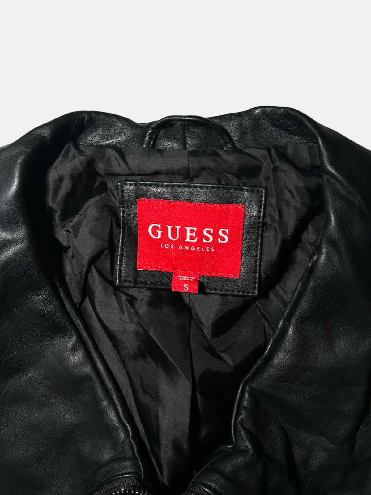 Pointed-Hem Leather Jacket
