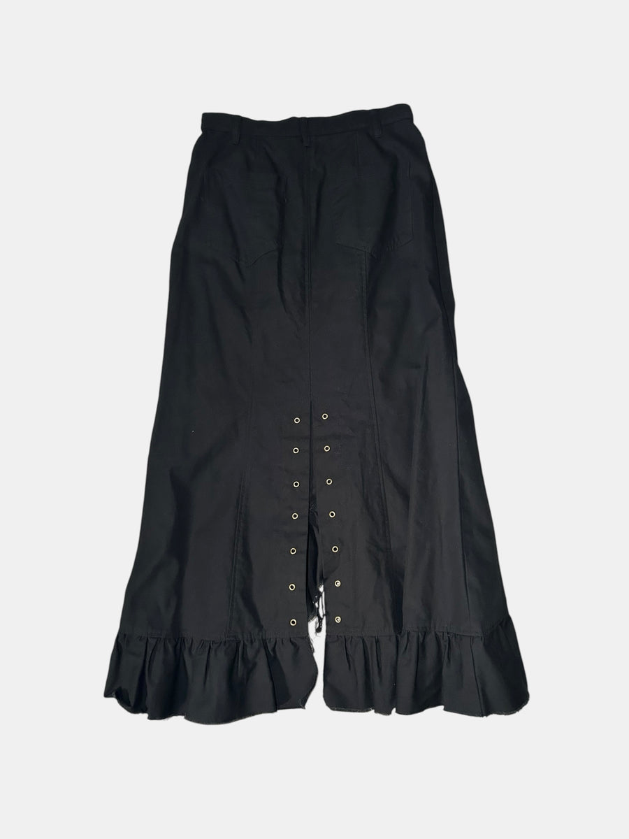 Eyelet Ruffle Long Skirt