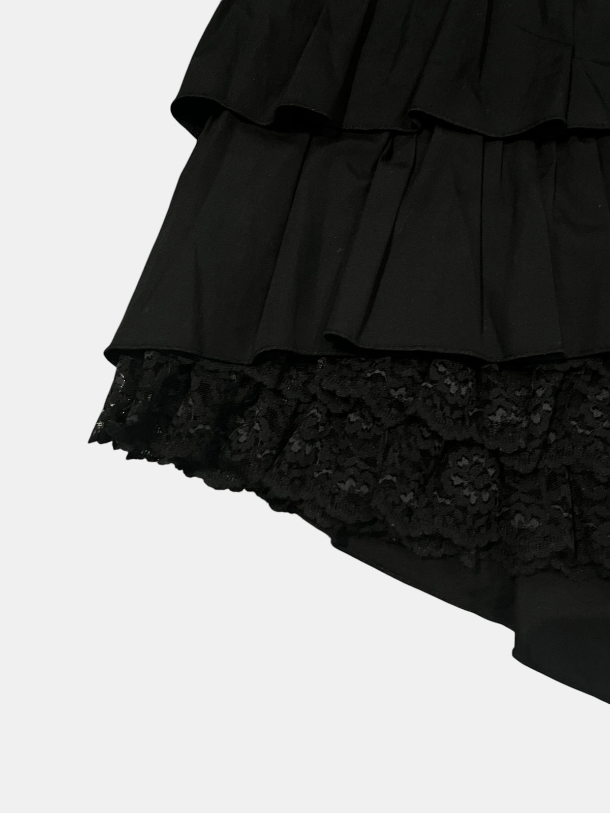 BLACK PEACE NOW Tiered High-Low Skirt