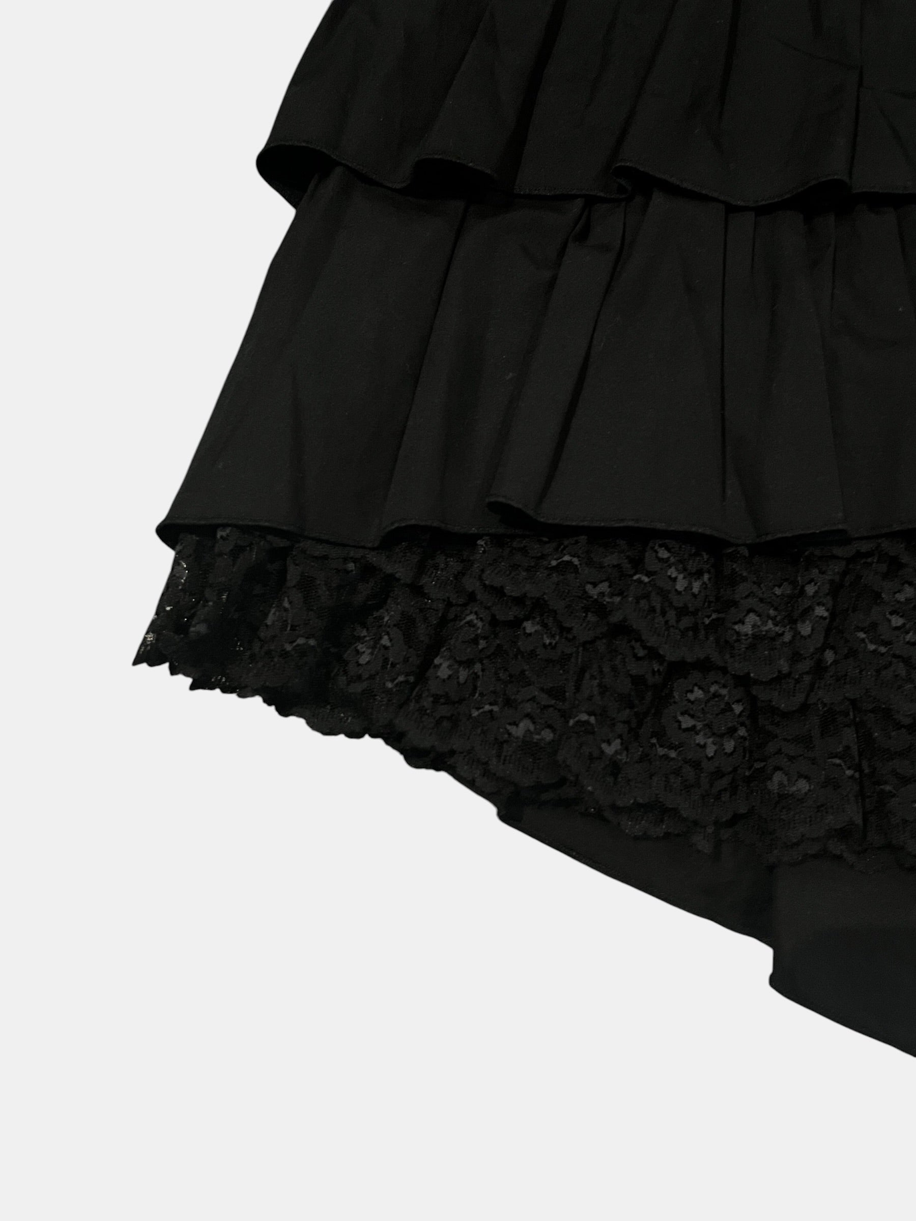 BLACK PEACE NOW Tiered High-Low Skirt