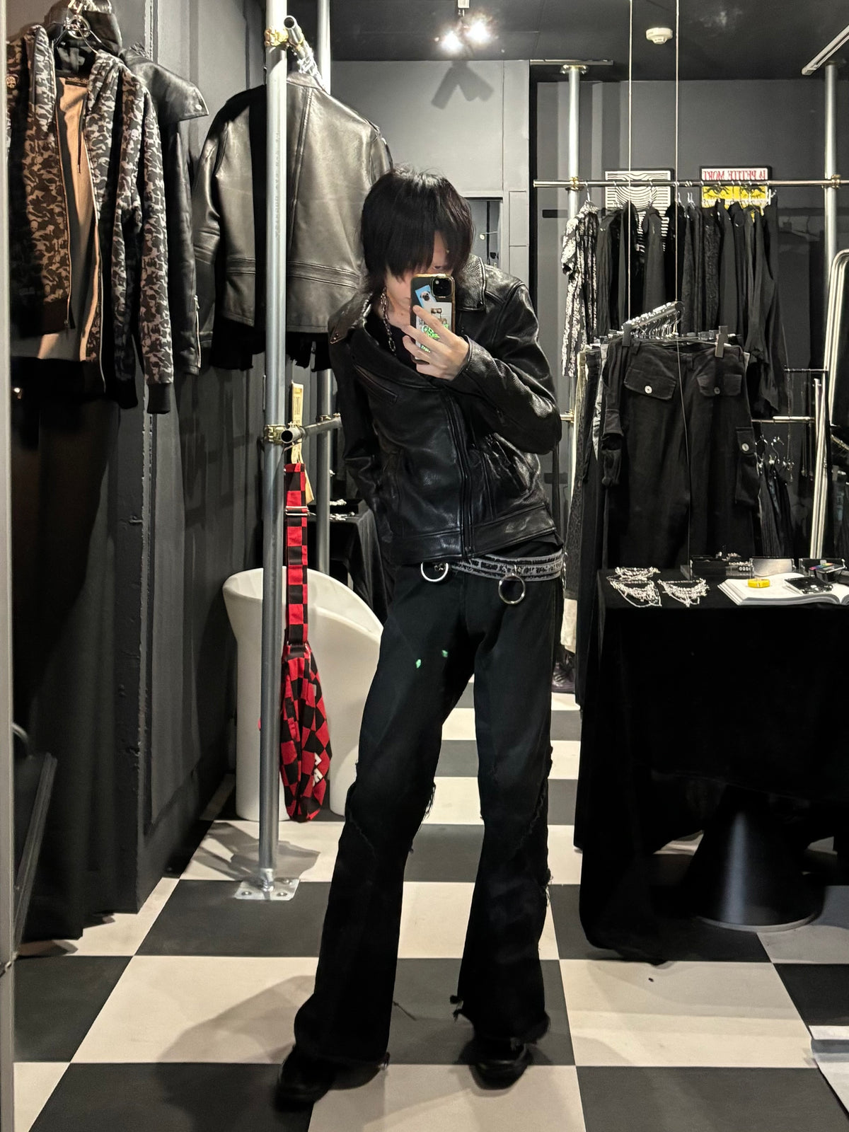 Pebbled Leather Rider Jacket