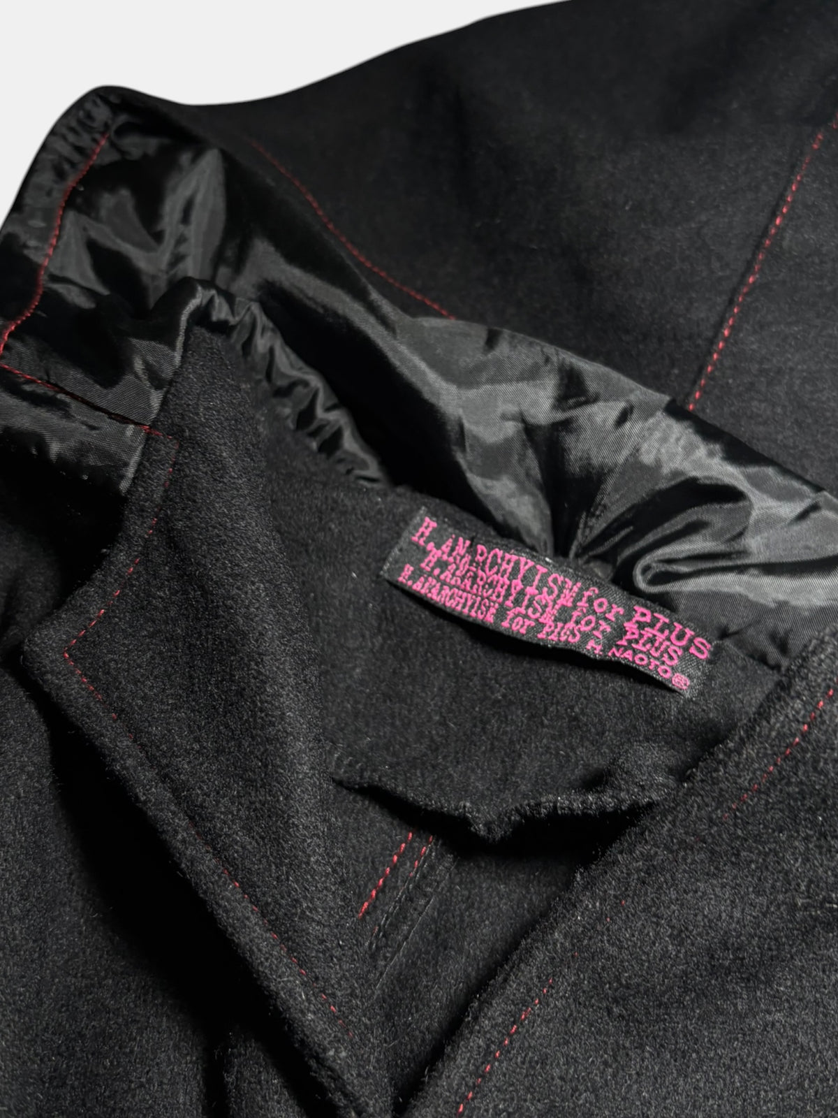 Contrast-Stitch Hooded Coat