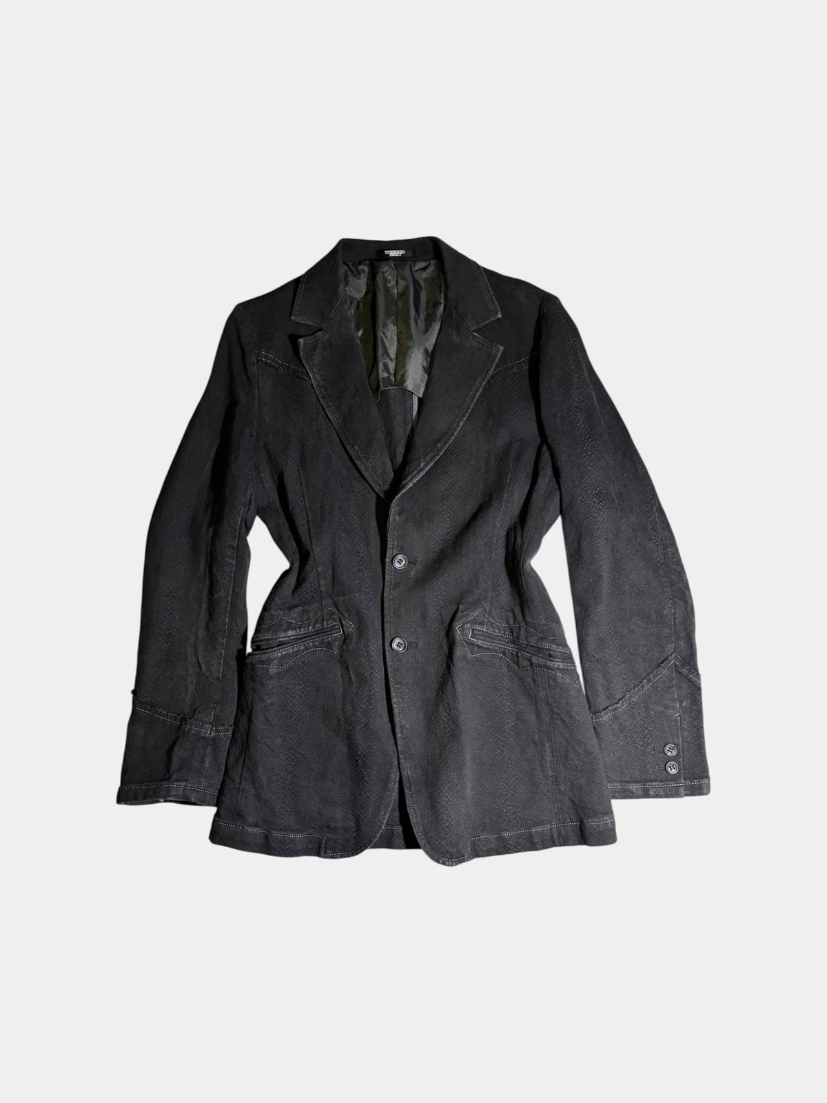 Contrast-Stitch Tailored Jacket