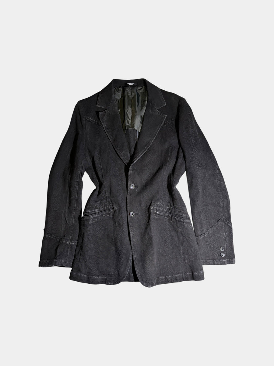 Contrast-Stitch Tailored Jacket