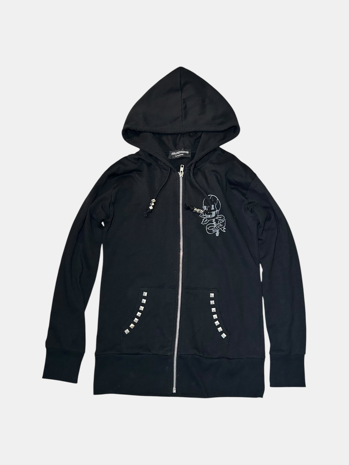 Skeleton Print Zip Hoodie