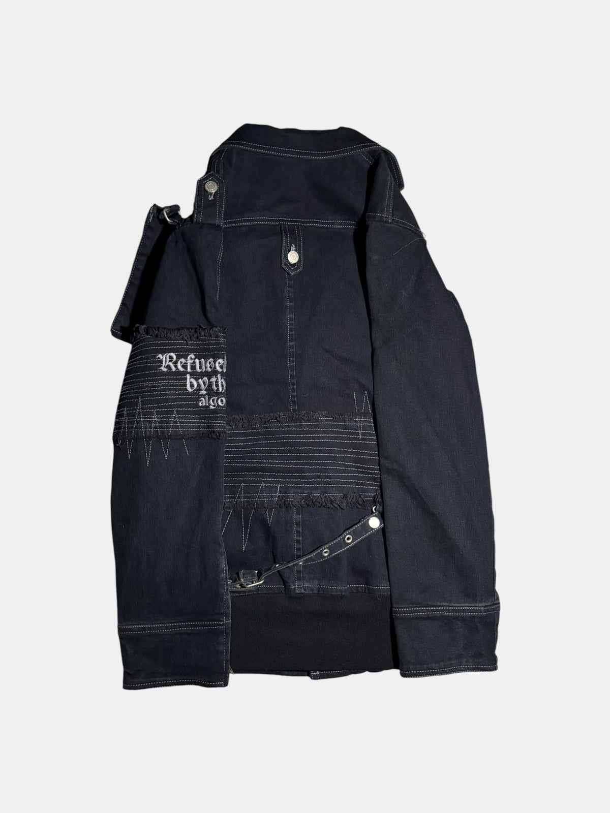 Bondage-Strap Denim Rider Jacket