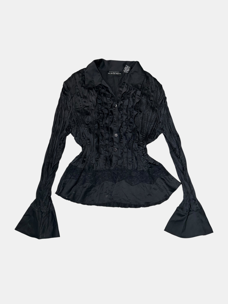 Crinkle Ruffle Blouse