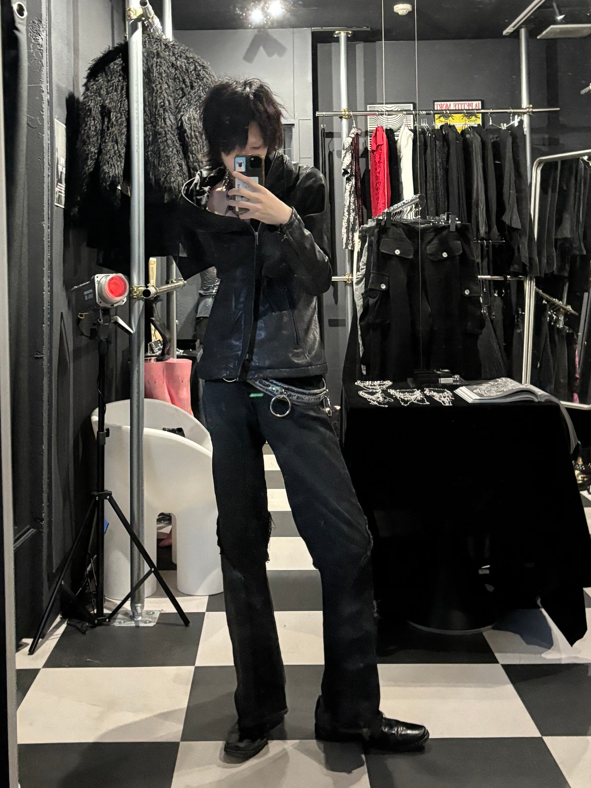 Hooded Leather Jacket