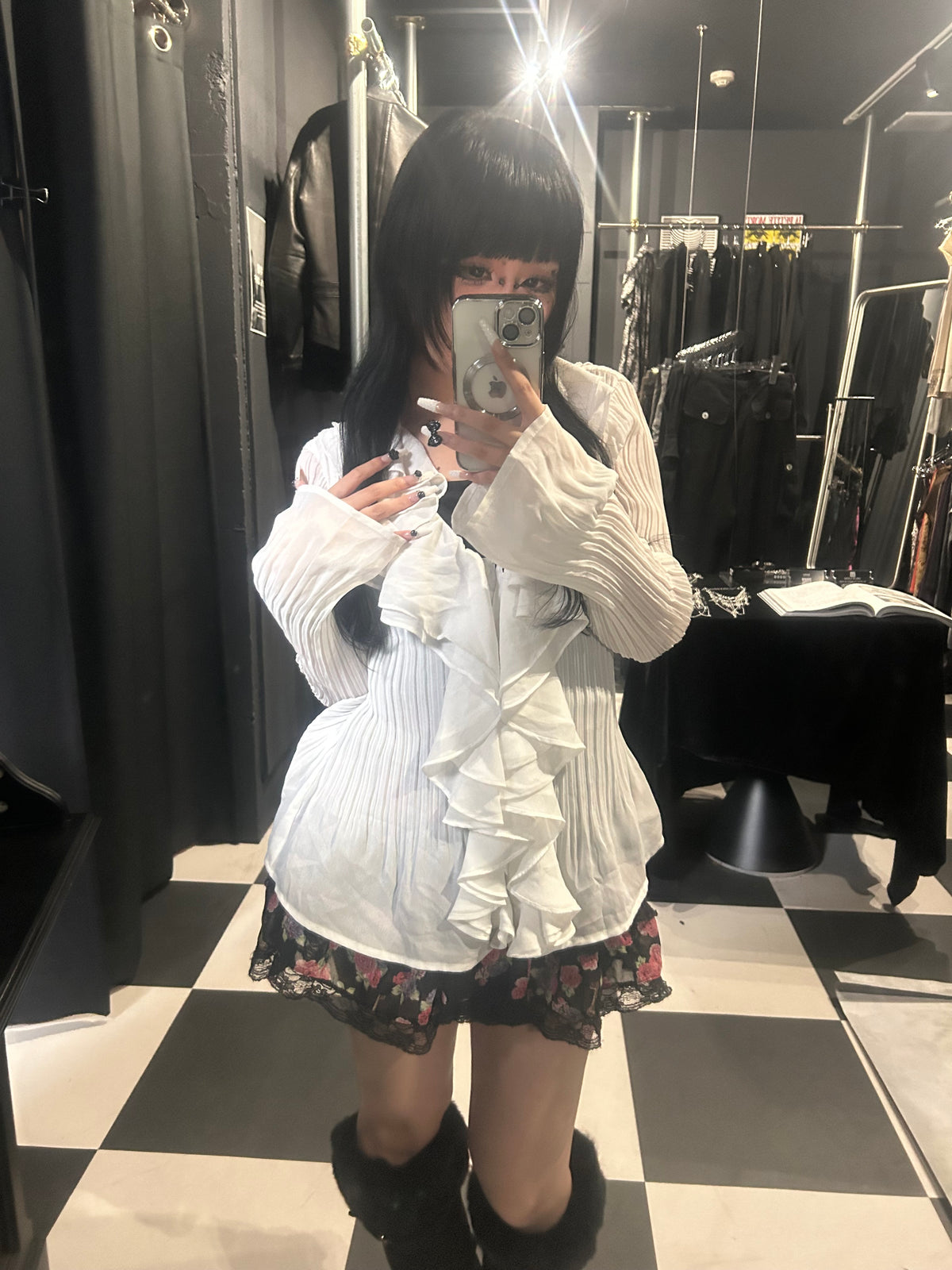 Ruffle-Front Blouse