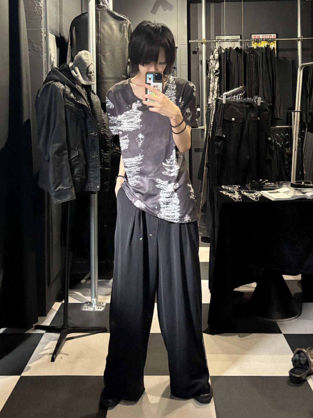 Distressed-Print T-Shirt