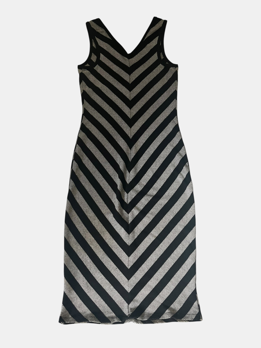 Chevron Stripe Bodycon Midi Dress