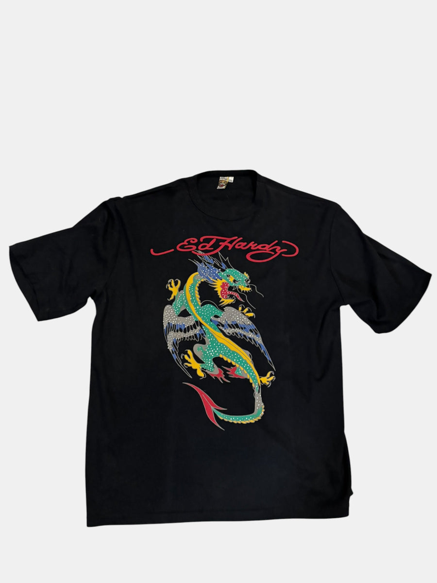 Ed Hardy Rhinestone Dragon Tee