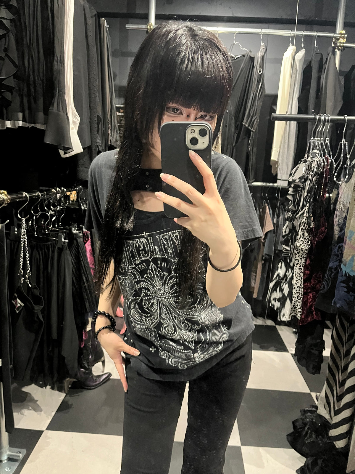 Affliction Studded Cutout Graphic T-Shirt
