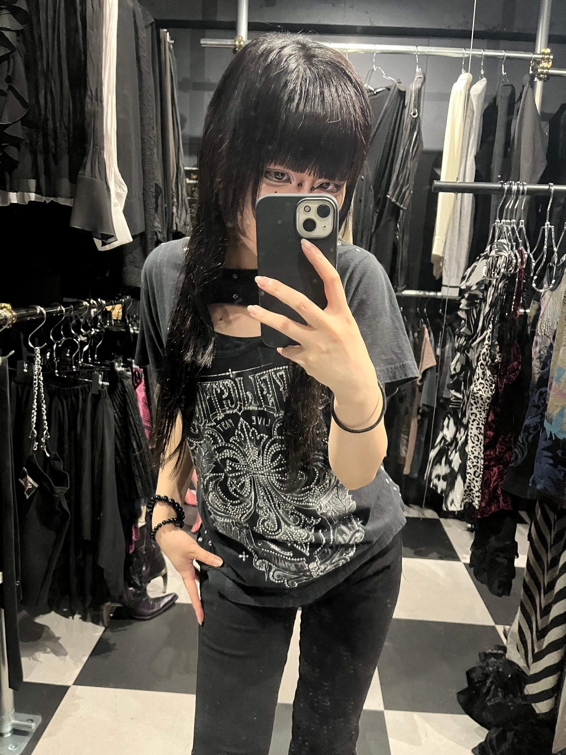 Affliction Studded Cutout Graphic T-Shirt