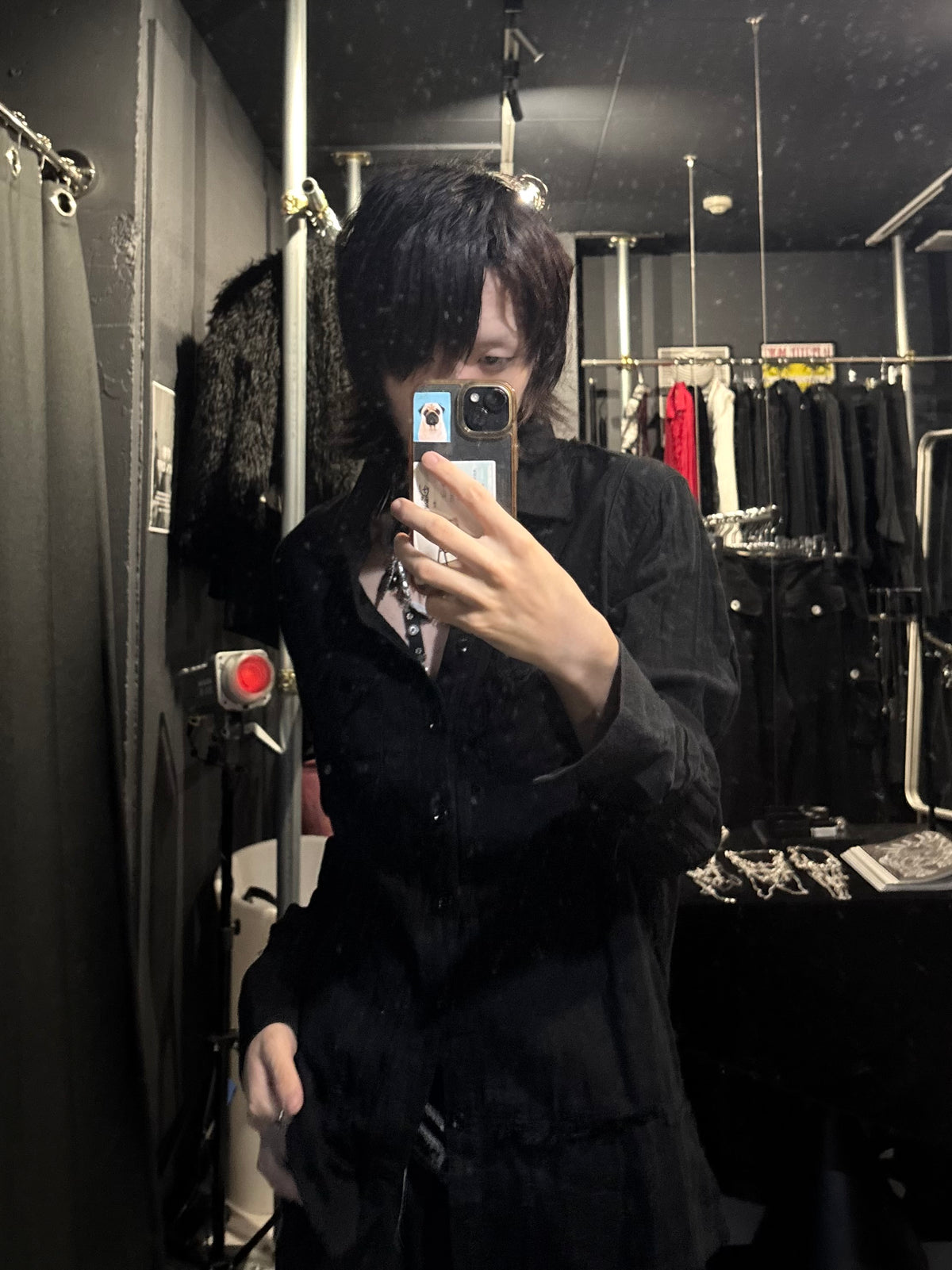 Raw-Edge Long Shirt