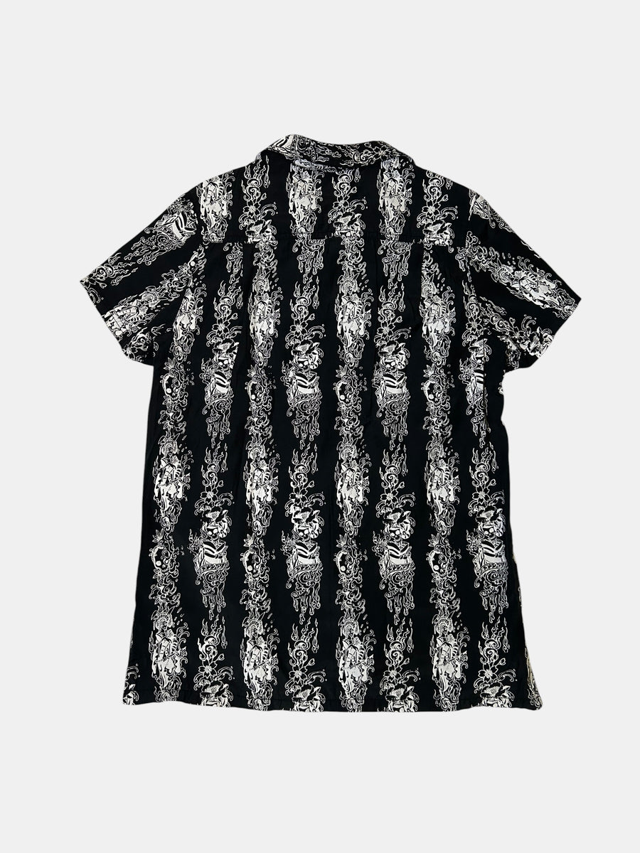 Skull-and-Rose Print Shirt