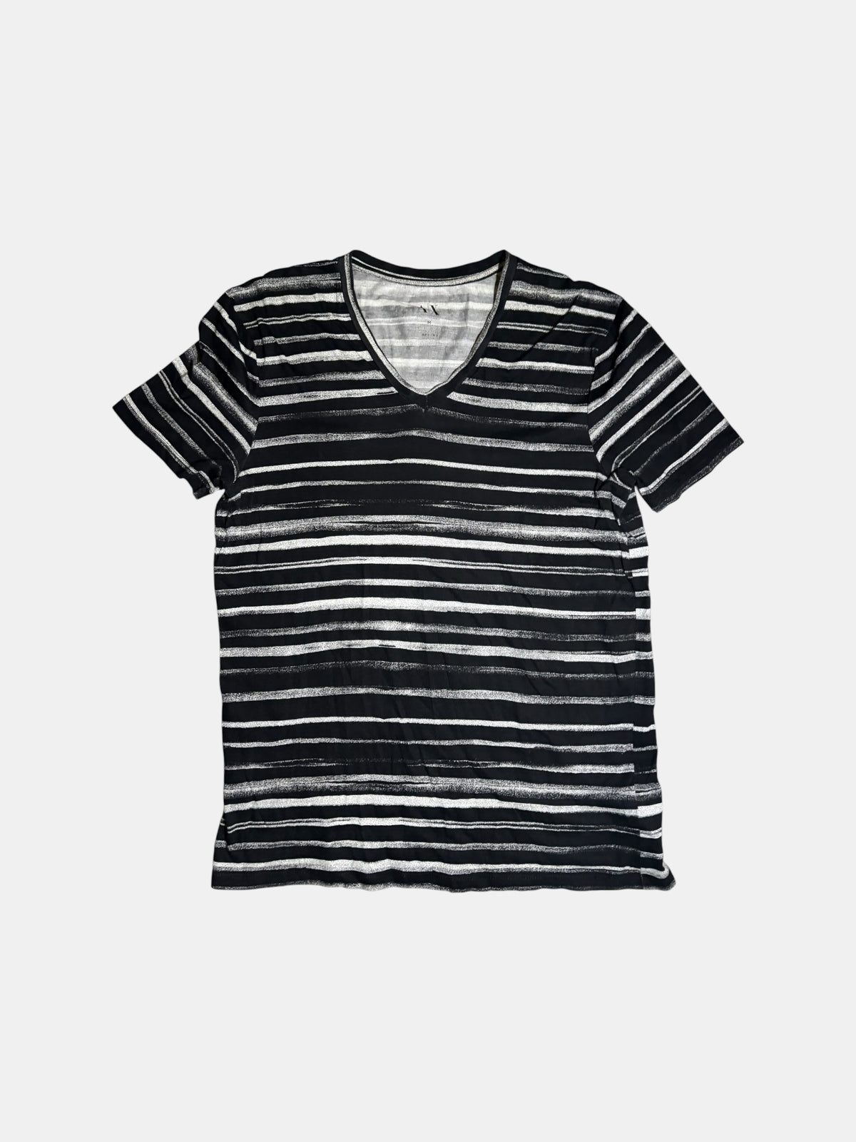 Brushstroke-Stripe V-Neck T-Shirt
