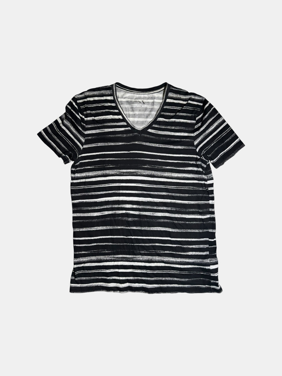 Brushstroke-Stripe V-Neck T-Shirt