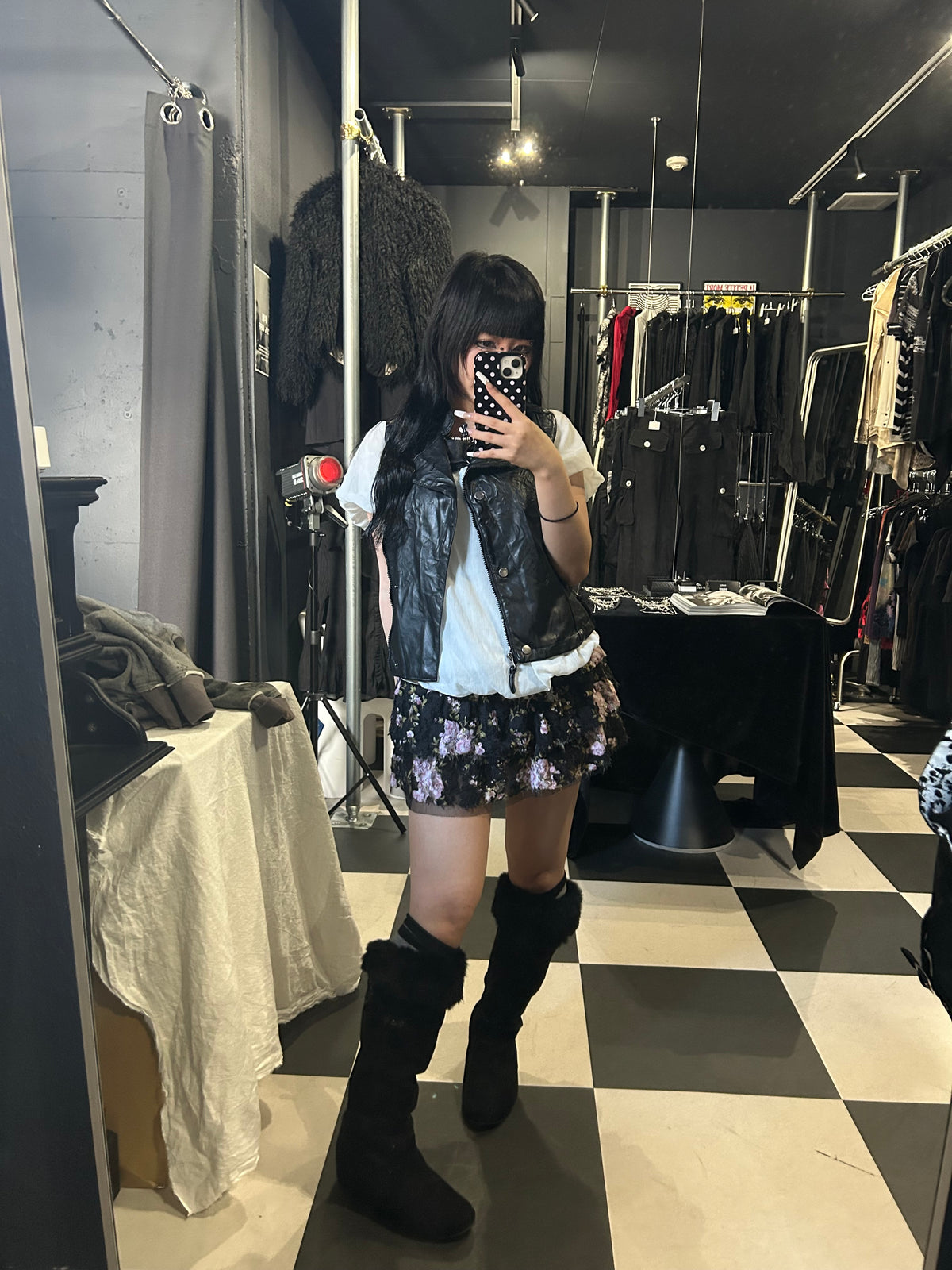Asymmetric-Zip Biker Vest