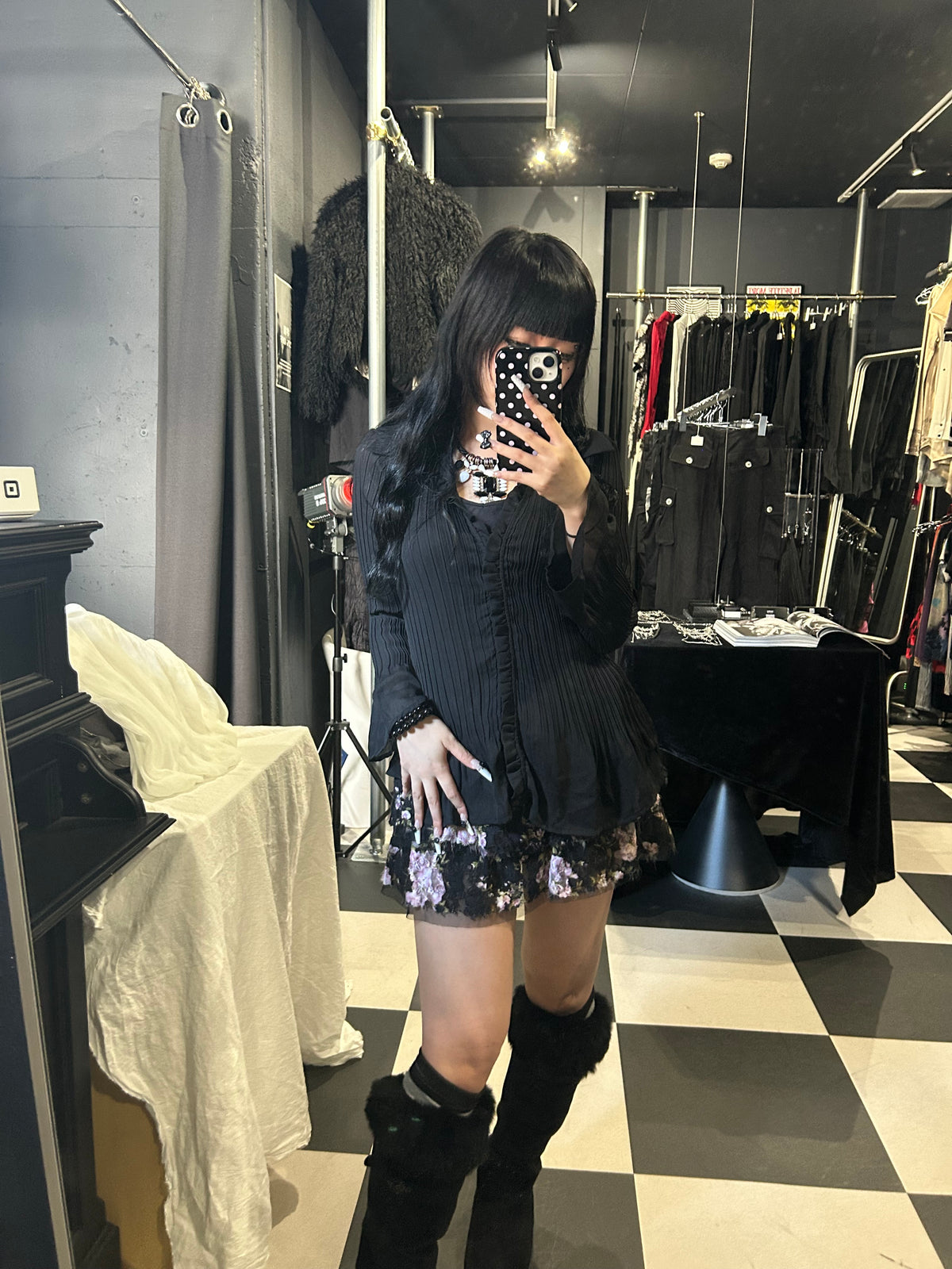Crinkle Ruffle Blouse