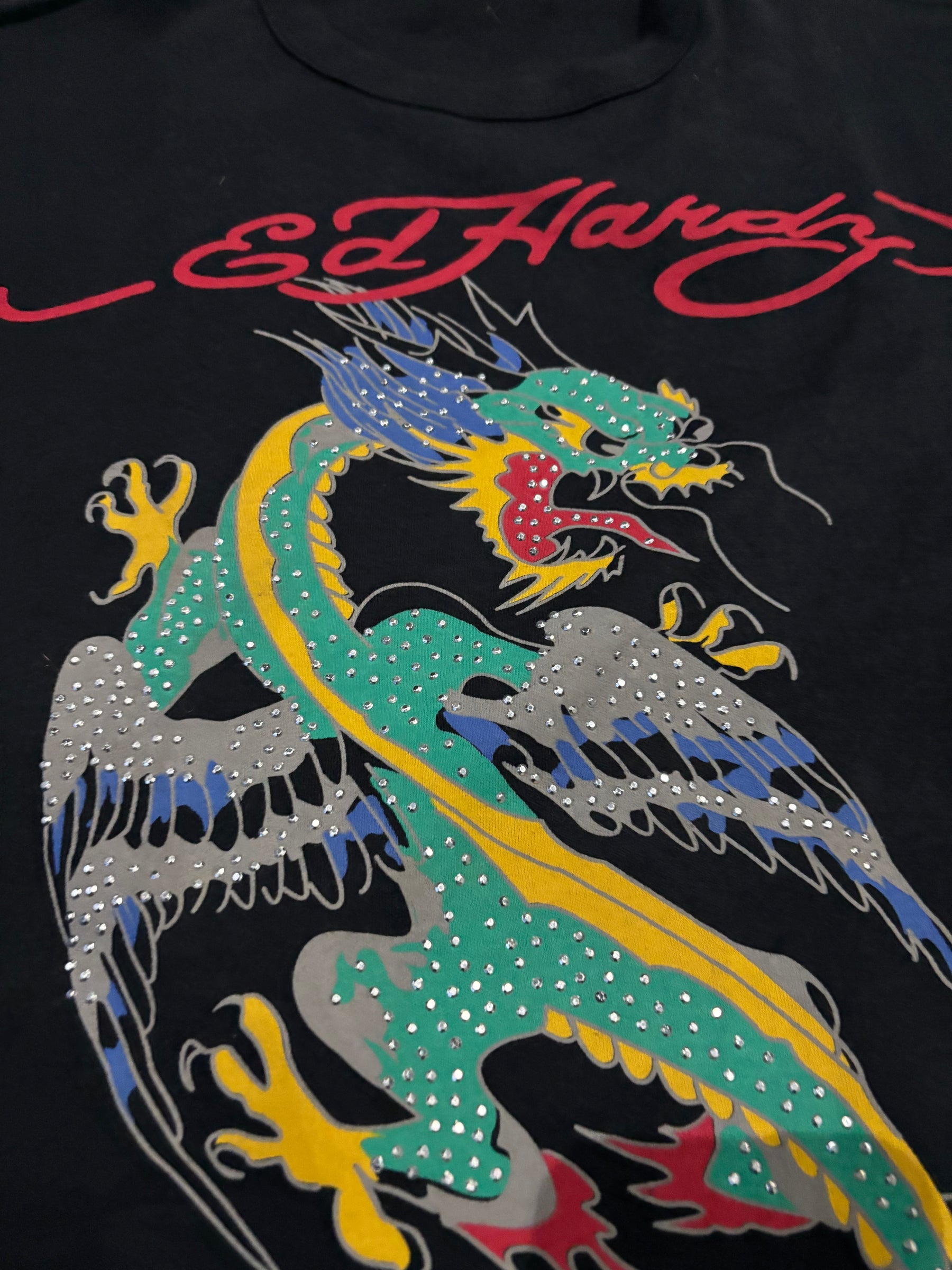Ed Hardy Rhinestone Dragon Tee