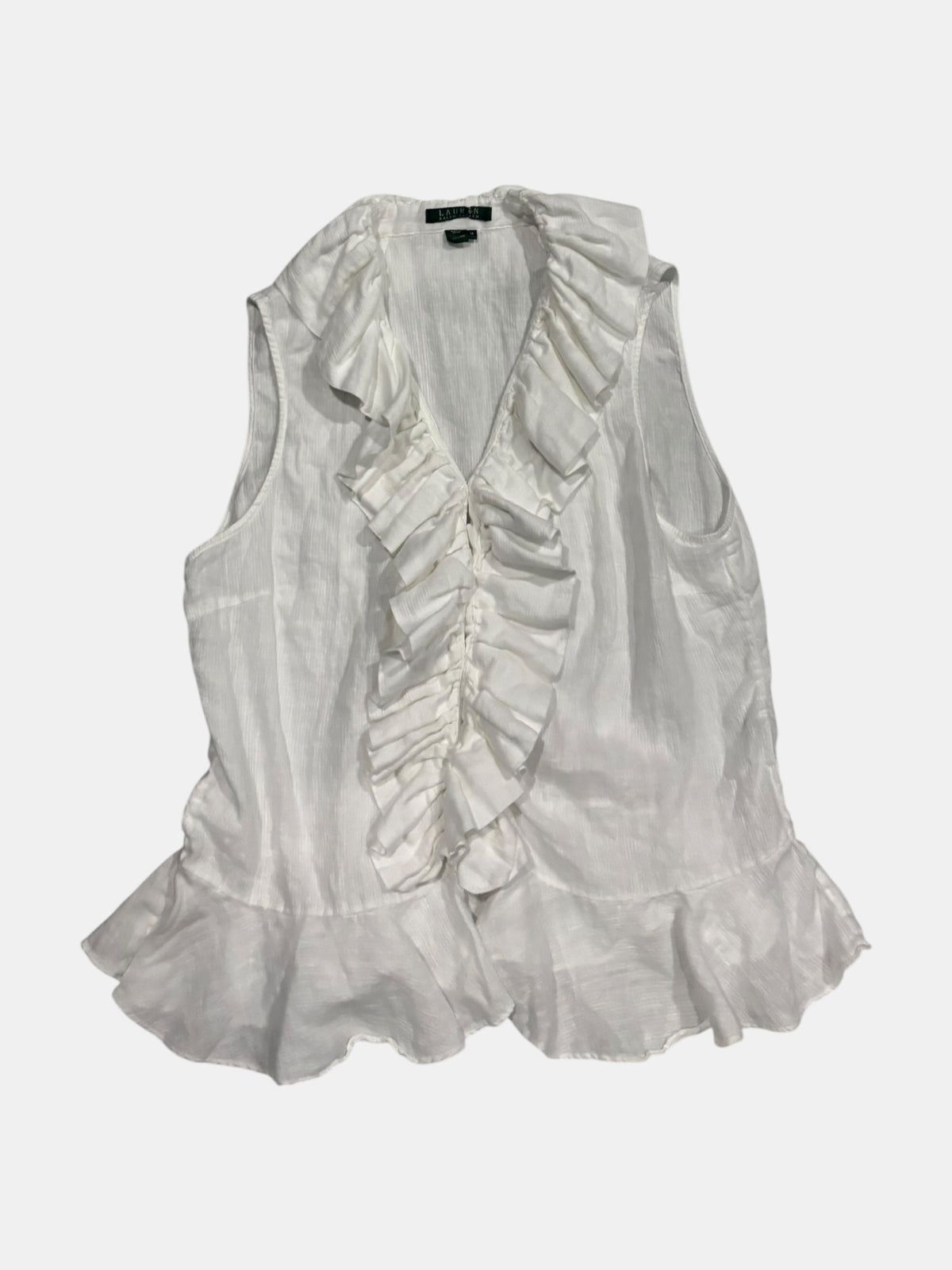 Ralph Lauren Ruffle Sleeveless Blouse