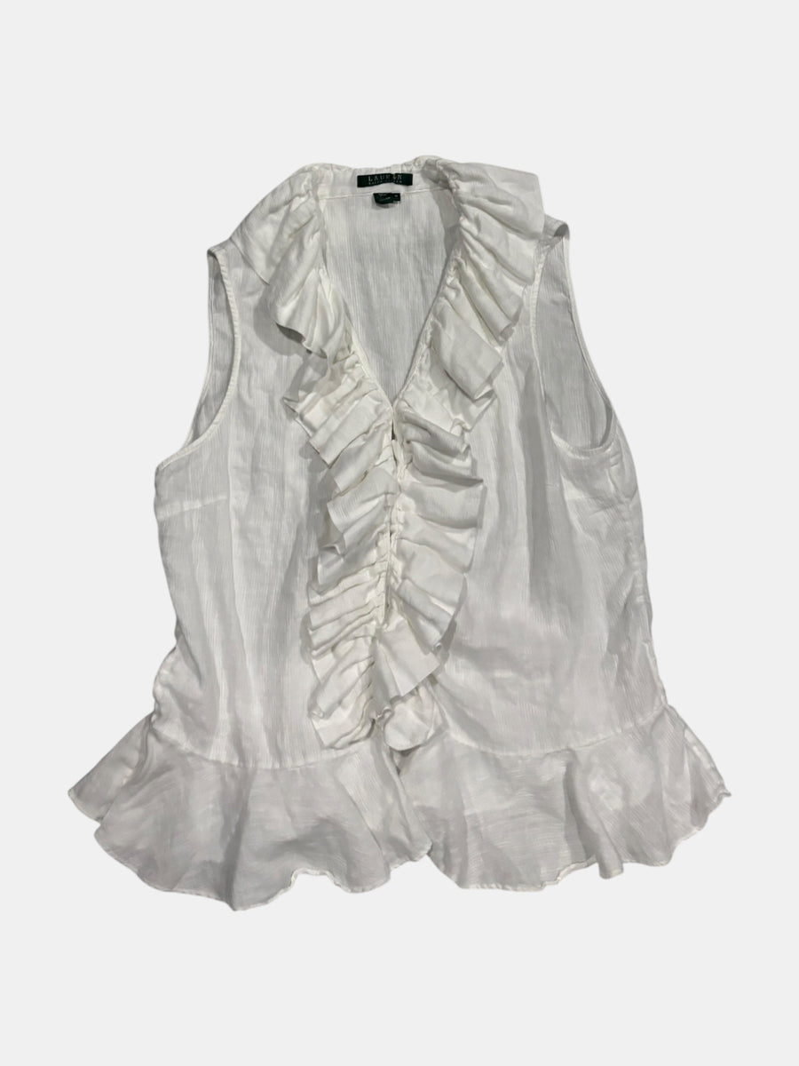 Ralph Lauren Ruffle Sleeveless Blouse
