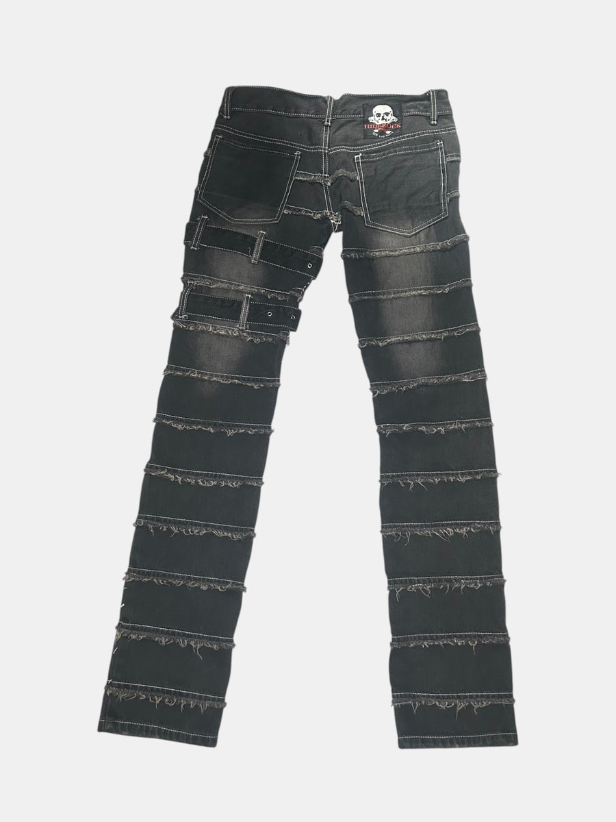 Frayed Panel Jeans