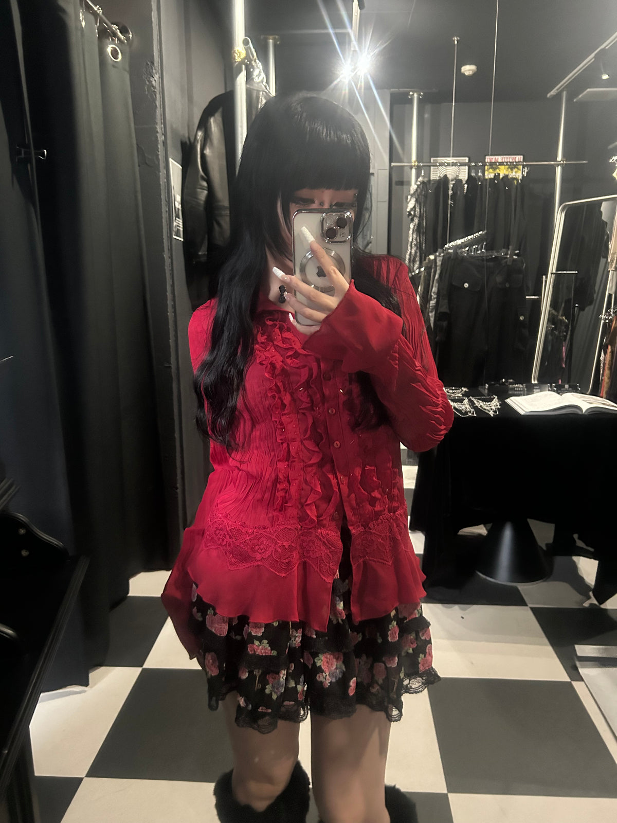 Lace-Trim Blouse