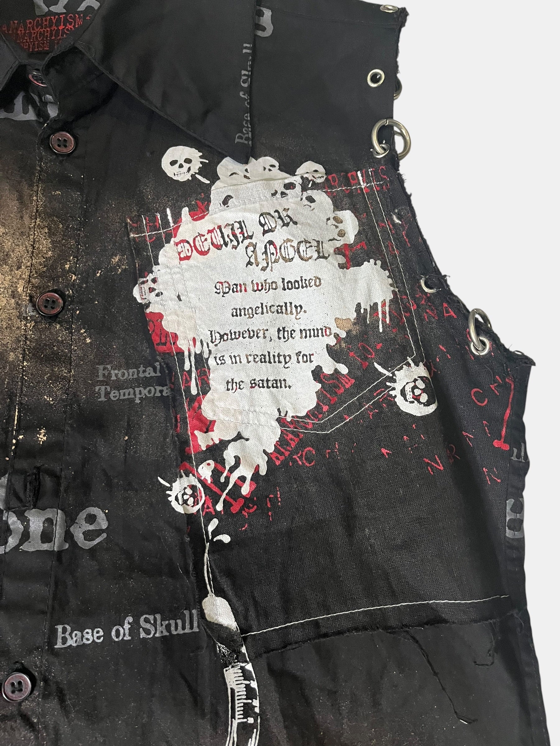 h.ANARCHY Bleached Bone-Graphic Ring Vest